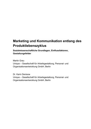 Marketing und Kommunikation entlang des Produktlebenszyklus