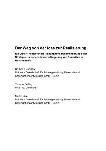 Der Weg von der Idee zur Realisierung - Unique – Gesellschaft für ...