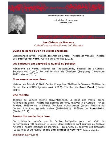 CV à télécharger (format pdf) - Céline Fuhrer - Comédienne