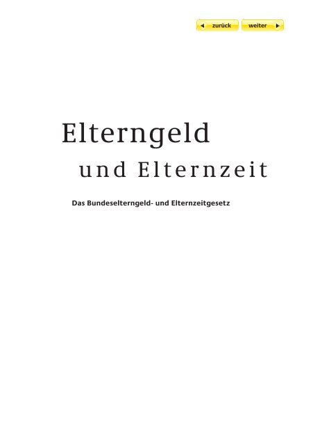 Elterngeld und Elternzeit