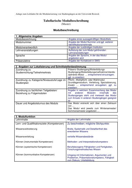 Curricula neu denken - Universität Rostock