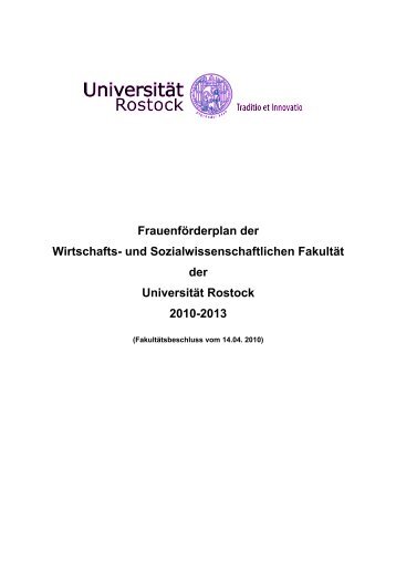 Frauenförderplan der WSF - Universität Rostock