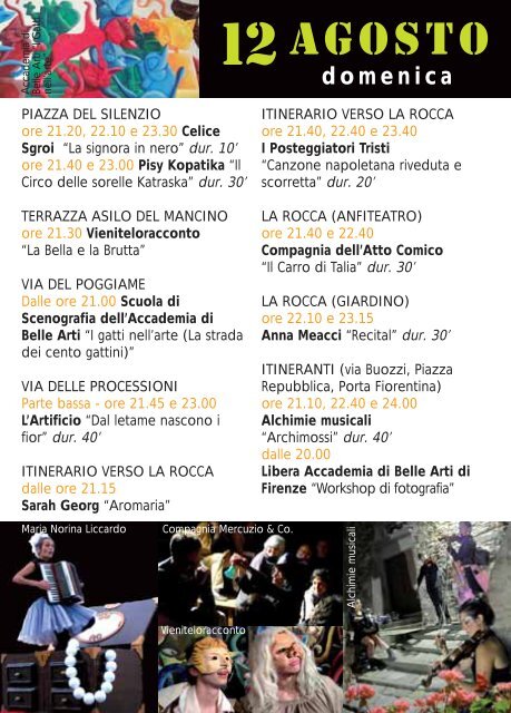 Programma dettagliato 2012 - ABC Festival Apritiborgo