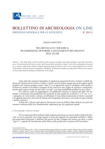 a. bottini - Bollettino di archeologia on line - Ministero per i Beni e le ...