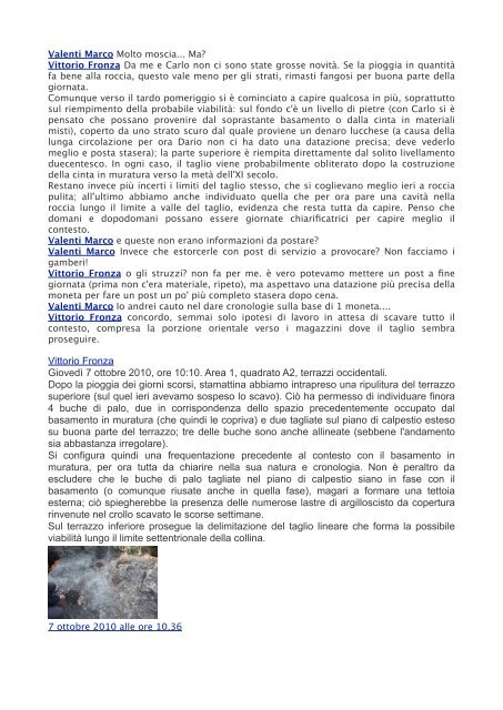 Miranduolo 2010 - Aree 1 e 14. Post di Facebook - Portale di ...