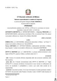 Il Tribunale ordinario di Milano - Giurisprudenza delle imprese