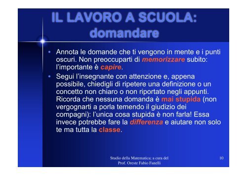 Idee per lo studio della matematica - Il sito del Prof. Oreste Fabio ...