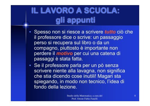 Idee per lo studio della matematica - Il sito del Prof. Oreste Fabio ...