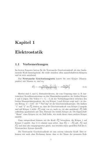 Kapitel 1 Elektrostatik