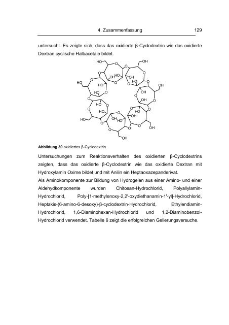 Struktur, Eigenschaften und Reaktionen Oxidierter Dextrane