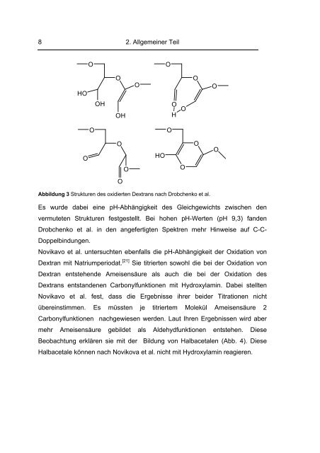 Struktur, Eigenschaften und Reaktionen Oxidierter Dextrane