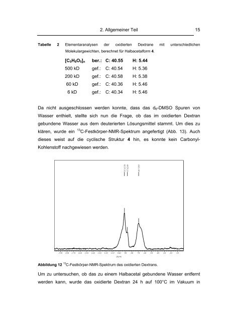 Struktur, Eigenschaften und Reaktionen Oxidierter Dextrane