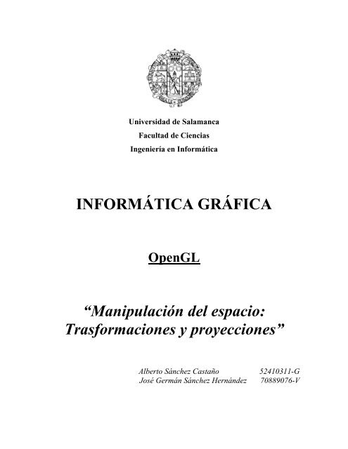 INFORMÁTICA GRÁFICA - Universidad de Salamanca