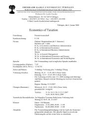 Economics of Taxation - Universität Tübingen