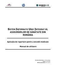 ASIGURĂRILOR DE SĂNĂTATE DIN ROMÂNIA - SIUI - Casa ...