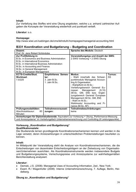 Modulhandbuch Wirtschaftswissenschaft - Universität Tübingen