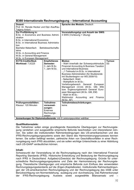 Modulhandbuch Wirtschaftswissenschaft - Universität Tübingen