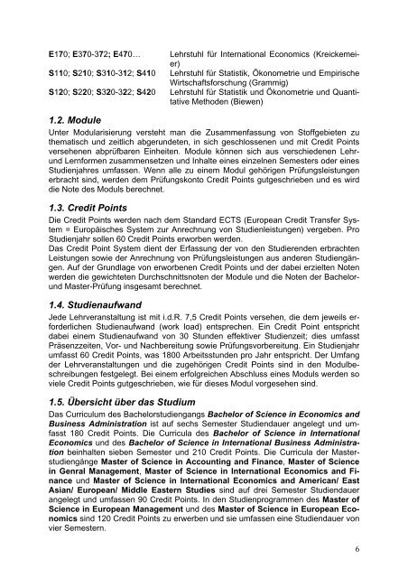 Modulhandbuch Wirtschaftswissenschaft - Universität Tübingen