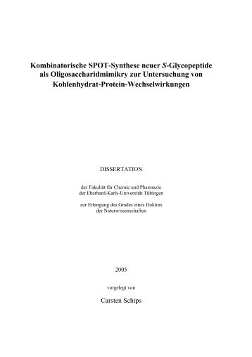 Kombinatorische SPOT-Synthese neuer S-Glycopeptide als ...