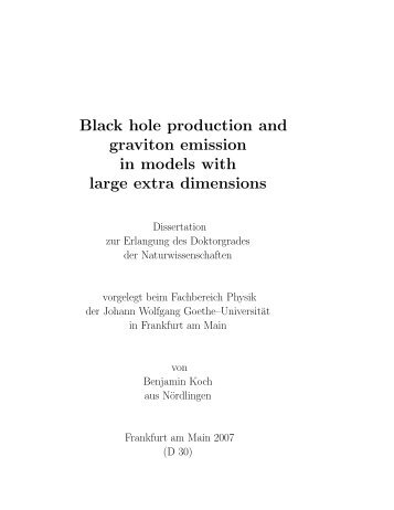 PhD thesis - Institut für Theoretische Physik - Goethe-Universität