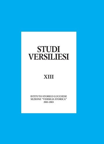 STUDI VERSILIESI - Istituto Storico Lucchese Sezione Versilia Storica