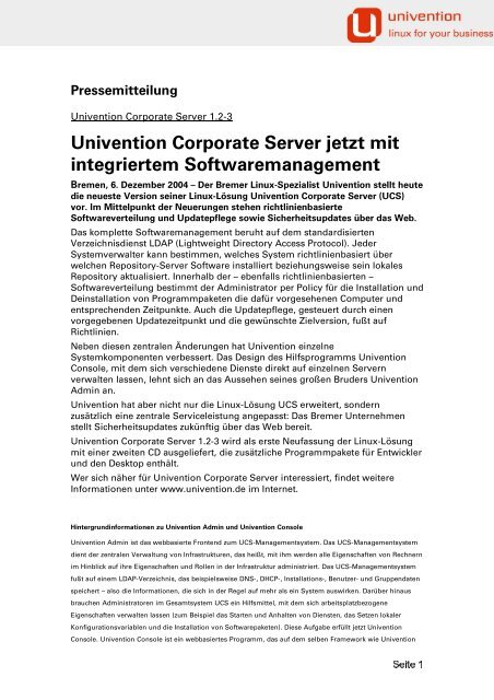 Univention Corporate Server jetzt mit integriertem ...