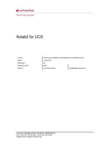 Kolab2 für UCS (Univention Groupware Server)