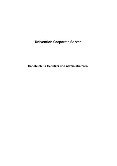 UCS-Handbuch - Univention