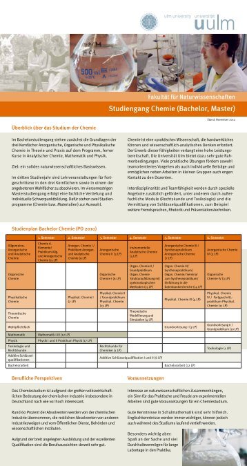 Bachelor- und Masterstudiengang Chemie - Universität Ulm