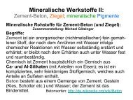 Mineralische Werkstoffe II: Zement-Beton, Ziegel; mineralische ...