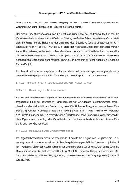 Gutachten "PPP im öffentlichen Hochbau" - Band 2 ... - BMVBS