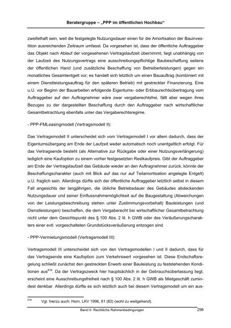 Gutachten "PPP im öffentlichen Hochbau" - Band 2 ... - BMVBS