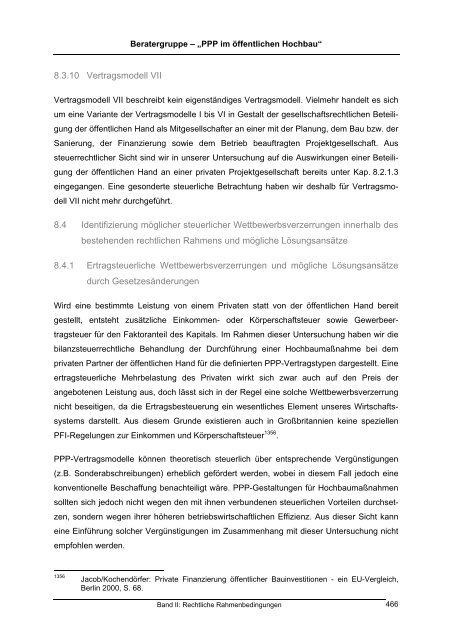 Gutachten "PPP im öffentlichen Hochbau" - Band 2 ... - BMVBS