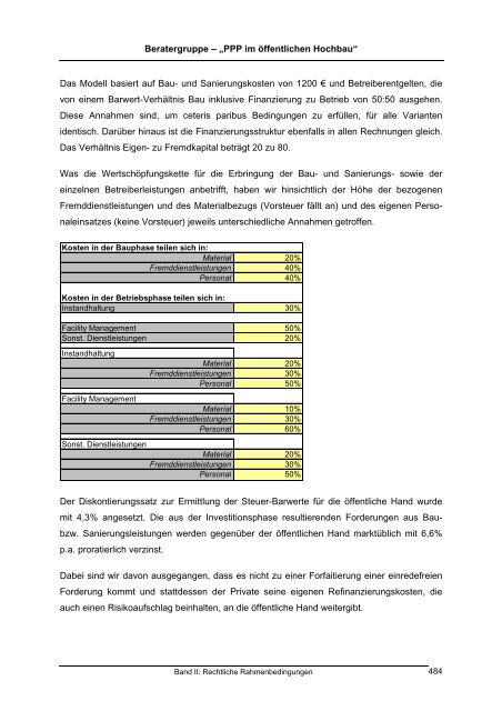 Gutachten "PPP im öffentlichen Hochbau" - Band 2 ... - BMVBS