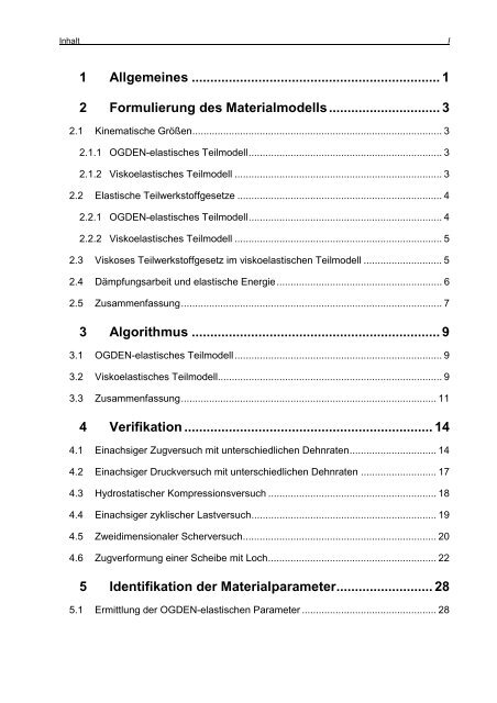 Ein viskoelastisches Stoffmodell zur Simulation gummiartiger ...