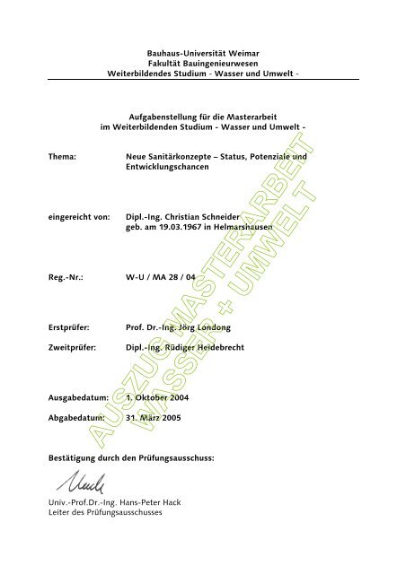auszug masterarbeit wasser + umwelt - Bauhaus-Universität Weimar