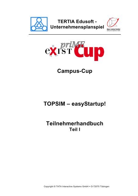 Campus-Cup TOPSIM ? easyStartup! Teilnehmerhandbuch