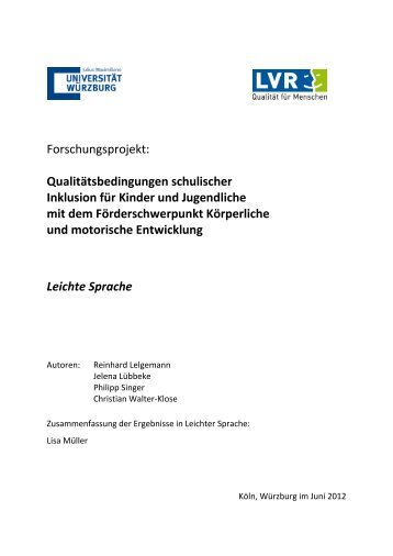 Zusammenfassung in leichter Sprache