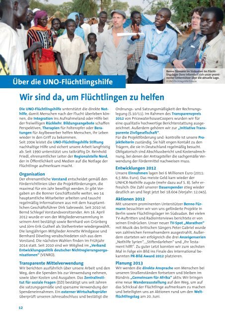 Jahresbericht 2012 als PDF zum Download - UNO-Flüchtlingshilfe