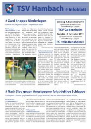 Infoblatt vom 04. September 2011 - TSV Hambach