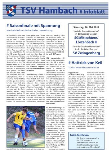 Infoblatt vom 26. Mai 2012 - TSV Hambach