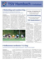 Infoblatt vom 18. September 2011 - TSV Hambach