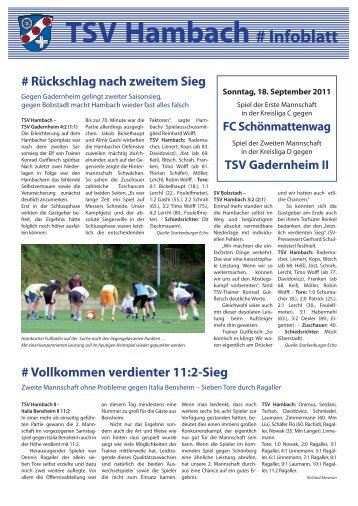 Infoblatt vom 18. September 2011 - TSV Hambach