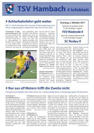 Infoblatt vom 02. Oktober 2011 - TSV Hambach