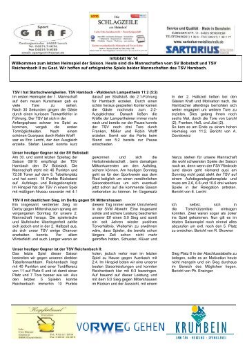 Infoblatt Nr 14 - TSV Hambach