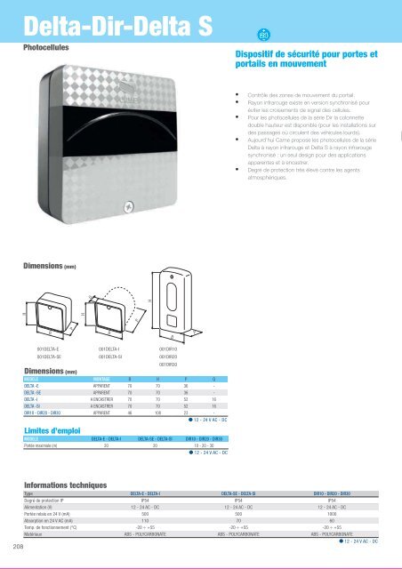 Catalogue Came 2012 en .pdf - Motorisation Plus