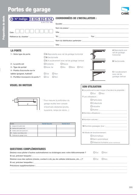 Catalogue Came 2012 en .pdf - Motorisation Plus