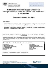 CTN form - Therapeutic Goods Administration