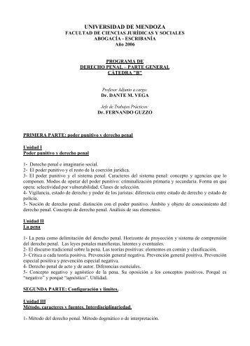 DERECHO PENAL I - Universidad de Mendoza