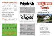 Jahresplanung 2013 der Tennisabteilung - TuS Neureut